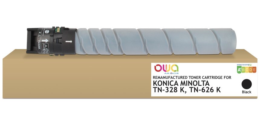 Toner remanufacturé OWA - standard - Noir - pour KONICA MINOLTA TN-328 K, TN-626 K