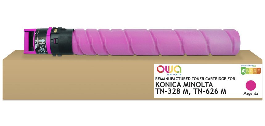 Toner remanufacturé OWA - standard - Magenta - pour KONICA MINOLTA TN-328 M, TN-626 M