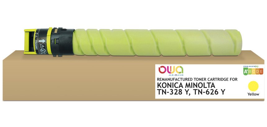 Toner remanufacturé OWA - standard - Yellow - pour KONICA MINOLTA TN-328 Y, TN-626 Y
