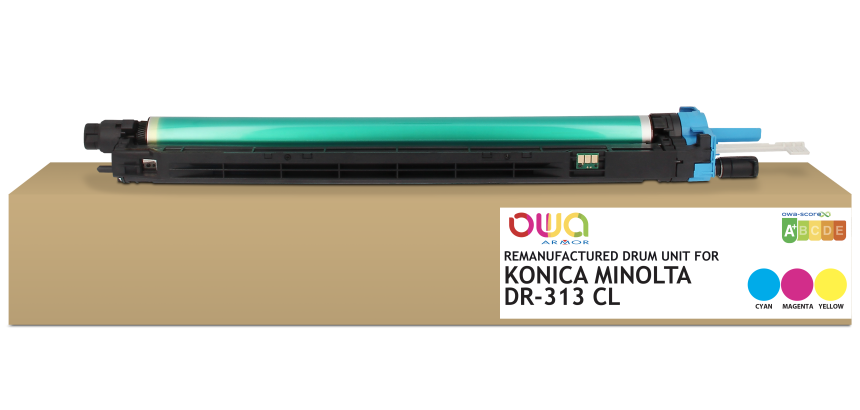 Tambour remanufacturé OWA - standard - 1x Cyan, 1x Magenta, 1x Jaune - pour KONICA MINOLTA DR-313CL, DEVELOP DR-313 C