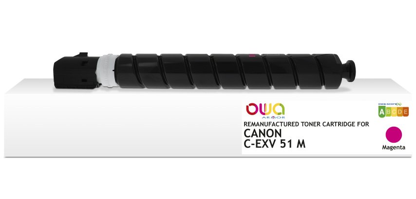 Toner remanufacturé OWA - standard - Magenta - pour CANON C-EXV51M, CANON C-EXV51M