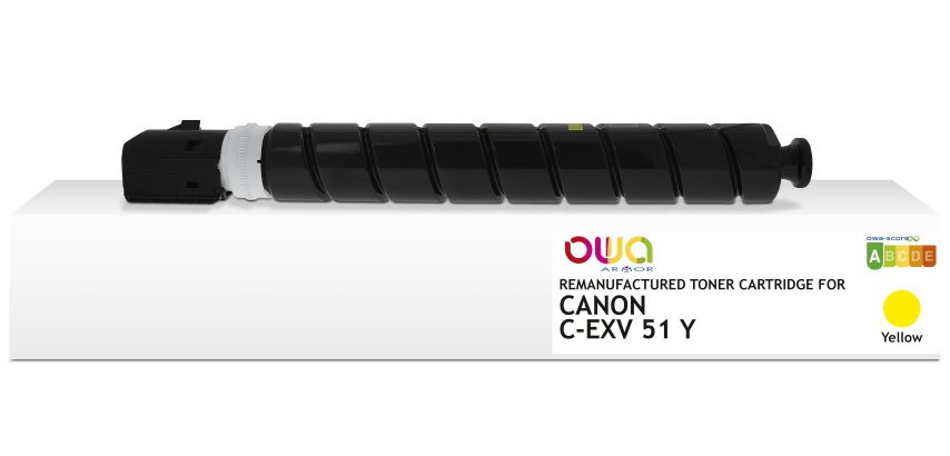 Toner remanufacturé OWA - standard - Jaune - pour CANON C-EXV51Y