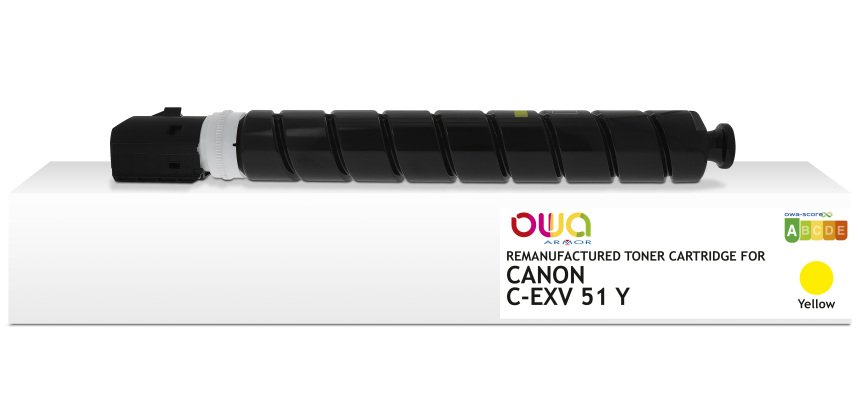 Toner remanufacturé OWA - standard - Jaune - pour CANON C-EXV 51 Y