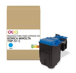Toner remanufacturé OWA - standard - Cyan - pour KONICA MINOLTA TNP-51 C, TNP-50 C