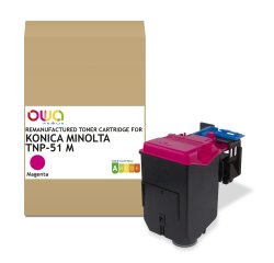 Toner remanufacturé OWA - standard - Magenta - pour KONICA MINOLTA TNP-51 M, TNP-50 C