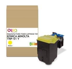 Toner remanufacturé OWA - standard - Jaune - pour KONICA MINOLTA TNP-51 Y, TNP-50 Y