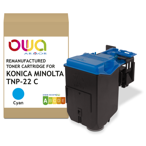 Toner remanufacturé OWA - standard - Cyan - pour KONICA MINOLTA TNP-22 C