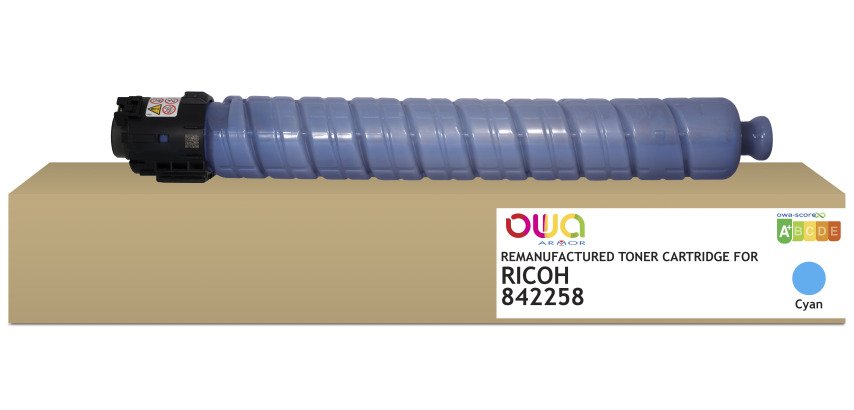 Toner remanufacturé OWA - standard - Cyan - pour RICOH 842258