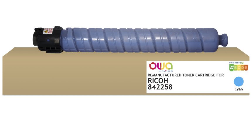 Toner remanufacturé OWA - standard - Cyan - pour RICOH 842258