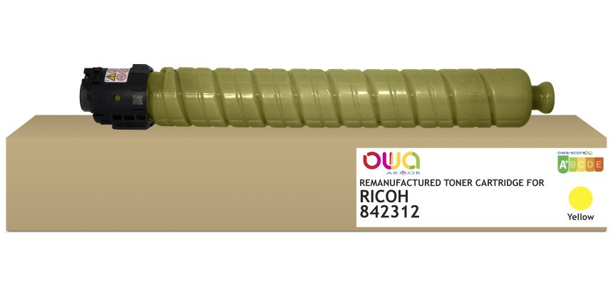 Toner remanufacturé OWA - standard - Jaune - pour RICOH 842312