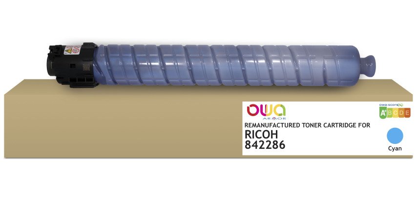 Toner remanufacturé OWA - standard - Cyan - pour RICOH 842286