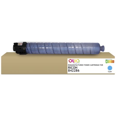 Toner remanufacturé OWA - standard - Cyan - pour RICOH 842286