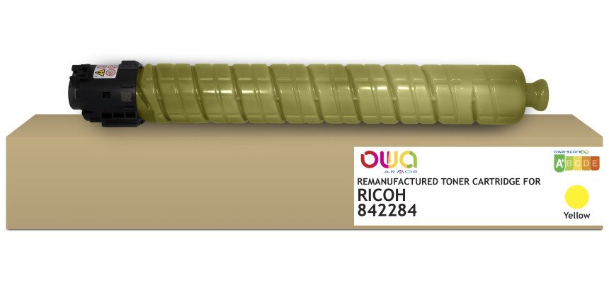 Toner remanufacturé OWA - standard - Jaune - pour RICOH 842284