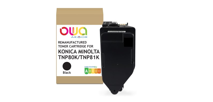 Toner remanufacturé OWA - standard - Noir - pour KONICA MINOLTA TNP-80K, TNP-81K