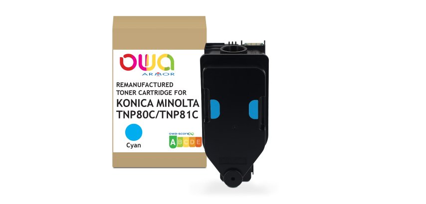 Toner remanufacturé OWA - standard - Cyan - pour KONICA MINOLTA TNP-80C, TNP-81C