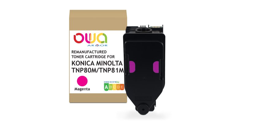 Toner remanufacturé OWA - standard - Magenta - pour KONICA MINOLTA TNP-80M, TNP-81M