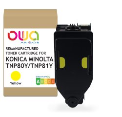 Toner remanufacturé OWA - standard - Jaune - pour KONICA MINOLTA TNP-80 Y, TNP-81 Y