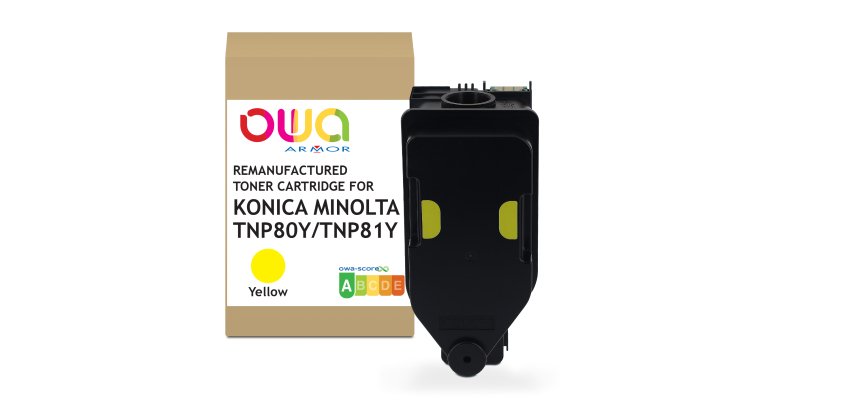 Toner remanufacturé OWA - standard - Jaune - pour KONICA MINOLTA TNP-80Y, TNP-81Y