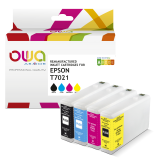 DE_Pack de 4 cartouches d'encre remanufacturées OWA - standard - Noir Cyan Magenta Jaune - pour EPSON T7021, T7022, T7023, T7024