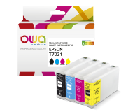 EN_Pack de 4 cartouches d'encre remanufacturées OWA - standard - Noir Cyan Magenta Jaune - pour EPSON T7021, T7022, T7023, T7024