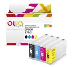 Pack de 4 cartouches d'encre remanufacturées OWA - haute capacité - Noir Cyan Magenta Jaune - pour EPSON T7901, T7902, 79, 79XL