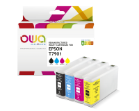 DE_Pack de 4 cartouches d'encre remanufacturées OWA - haute capacité - Noir Cyan Magenta Jaune - pour EPSON T7901, T7902, 79, 79XL