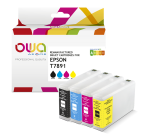 Pack de 4 cartouches d'encre remanufacturées OWA - haute capacité - Noir Cyan Magenta Jaune - pour EPSON T7891, T7892, T7893, T7894