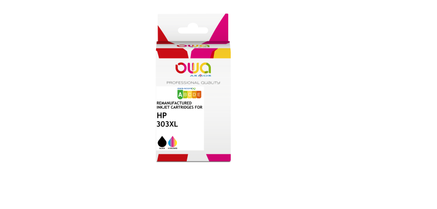 Pack de 2 cartouches d'encre remanufacturées OWA - haute capacité - Noir 3 Couleurs - pour HP 303XL