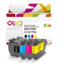 Pack de 4 cartouches d'encre remanufacturées OWA - haute capacité - Noir Cyan Magenta Jaune - pour BROTHER LC-3219XLBK, LC-3219 XL C, LC-3219 XL M, LC-3219 XL Y