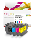 Pack de 4 cartouches d'encre remanufacturées OWA - haute capacité - Noir Cyan Magenta Jaune - pour BROTHER LC-3219XLBK, LC-3219 XL C, LC-3219 XL M, LC-3219 XL Y