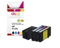 Pack of 4 OWA compatible HP912XL Black Cyan Magenta Yellow cartridges for inkjet printer