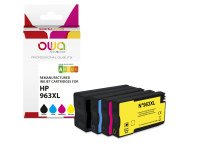 Pack 4 toners remanufacturés OWA équivalent HP 3JA30AE 963XL pour imprimante jet d'encre