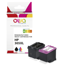 Pack de 2 cartouches d'encre remanufacturées OWA - haute capacité - Noir 3 Couleurs - pour HP 305XL