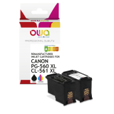 DE_Pack de 2 cartouches d'encre remanufacturées OWA - haute capacité - Noir 3 Couleurs - pour CANON PG-560 XL, CL-561 XL