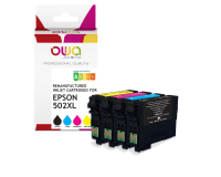Pack de 4 cartouches d'encre remanufacturées OWA - haute capacité - Noir Cyan Magenta Jaune - pour EPSON 502XL