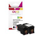 Pack de 2 cartouche d'encre remanufacturée OWA - standard - Noir 3 Couleurs - pour CANON PG-575 XL, CL-576 XL