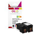 Pack de 2 cartouche d'encre remanufacturée OWA - standard - Noir 3 Couleurs - pour CANON PG-575 XL, CL-576 XL