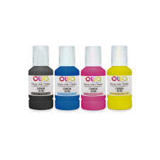 Pack de 4 bouteilles d'encre compatibles OWA - standard - Noir Cyan Magenta Jaune - pour CANON GI-56 BK, GI-56 M