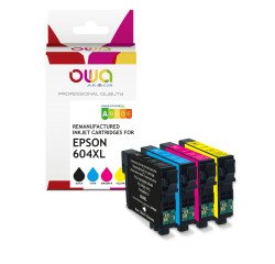 Pack de 4 cartouches d'encre remanufacturées OWA - haute capacité - Noir Cyan Magenta Jaune - pour EPSON C13T10H14010, C13T10H24010, C13T10H34010, C13T10H44010