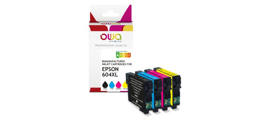 4er-Pack wiederaufbereitete OWA-Tintenpatronen - hohe Kapazität - Schwarz Cyan Magenta Gelb - für EPSON C13T10H14010, C13T10H24010, C13T10H34010, C13T10H44010