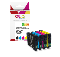 Pack de 4 cartouches d'encre remanufacturées OWA - haute capacité - Noir Cyan Magenta Jaune - pour EPSON C13T10H14010, C13T10H24010, C13T10H34010, C13T10H44010