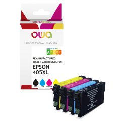 Pack de 4 cartouches d'encre remanufacturées OWA - haute capacité - Noir Cyan Magenta Jaune - pour EPSON C13T05H14010, C13T05H24010, C13T05H34010, C13T05H44010