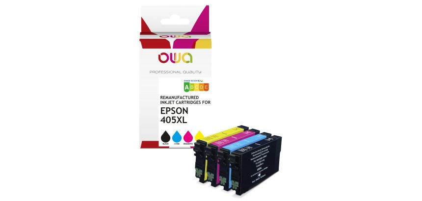 OWA Pack of 4 Remanufactured Ink Cartridges - High Capacity - Black Cyan Magenta Yellow - for EPSON C13T05H14010, C13T05H24010, C13T05H34010, C13T05H44010