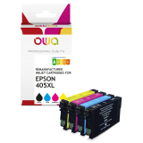 EN_Pack de 4 cartouches d'encre remanufacturées OWA - haute capacité - Noir Cyan Magenta Jaune - pour EPSON C13T05H14010, C13T05H24010, C13T