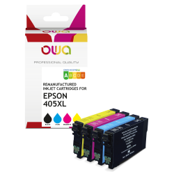 Pack de 4 cartouches d'encre remanufacturées OWA - haute capacité - Noir Cyan Magenta Jaune - pour EPSON C13T05H14010, C13T05H24010, C13T05H34010, C13T05H44010
