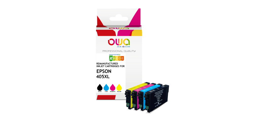OWA Pack of 4 Remanufactured Ink Cartridges - High Capacity - Black Cyan Magenta Yellow - for EPSON C13T05H14010, C13T05H24010, C13T05H34010, C13T05H44010