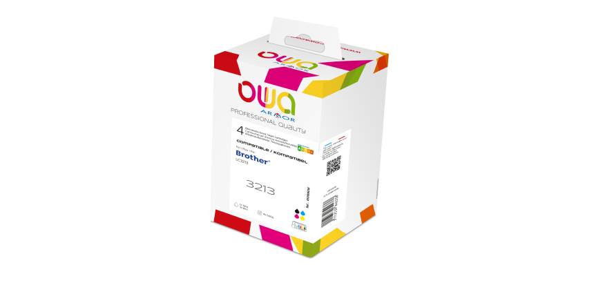 Pack of 4 remanufactured OWA ink cartridges - standard - Black Cyan Magenta Yellow - for BROTHER LC-3213BK, LC-3213C, LC-3213M, LC-3213Y