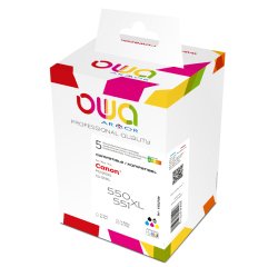 Pack de 5 cartouches d'encre OWA - haute capacité - 2 Noires + Cyan Magenta Jaune