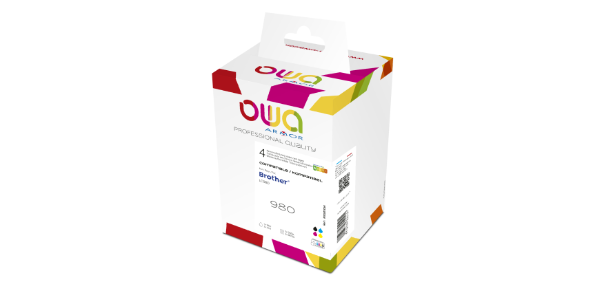 Pack de 4 cartouches d'encre remanufacturées OWA - standard - Noir Cyan Magenta Jaune - pour BROTHER LC980 B, LC980 C, LC980 M, LC980 Y