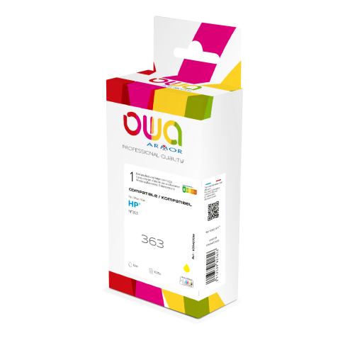 Cartouche d'encre remanufacturée OWA - standard - Jaune - pour HP 363 Y